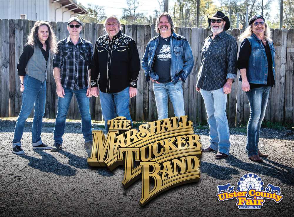 A photo of the members of the Marshall Tucker Band and their logo.